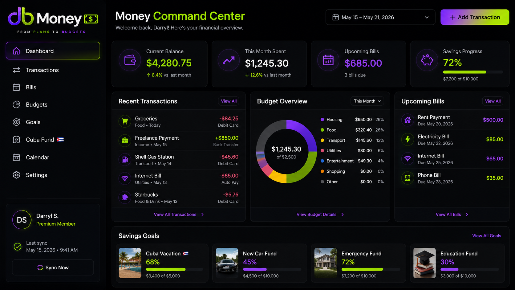 db Money Screen